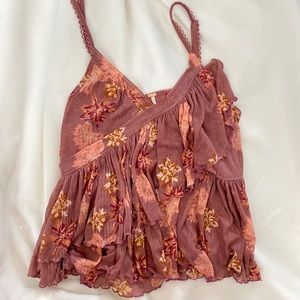 Free People Floral Tank Top